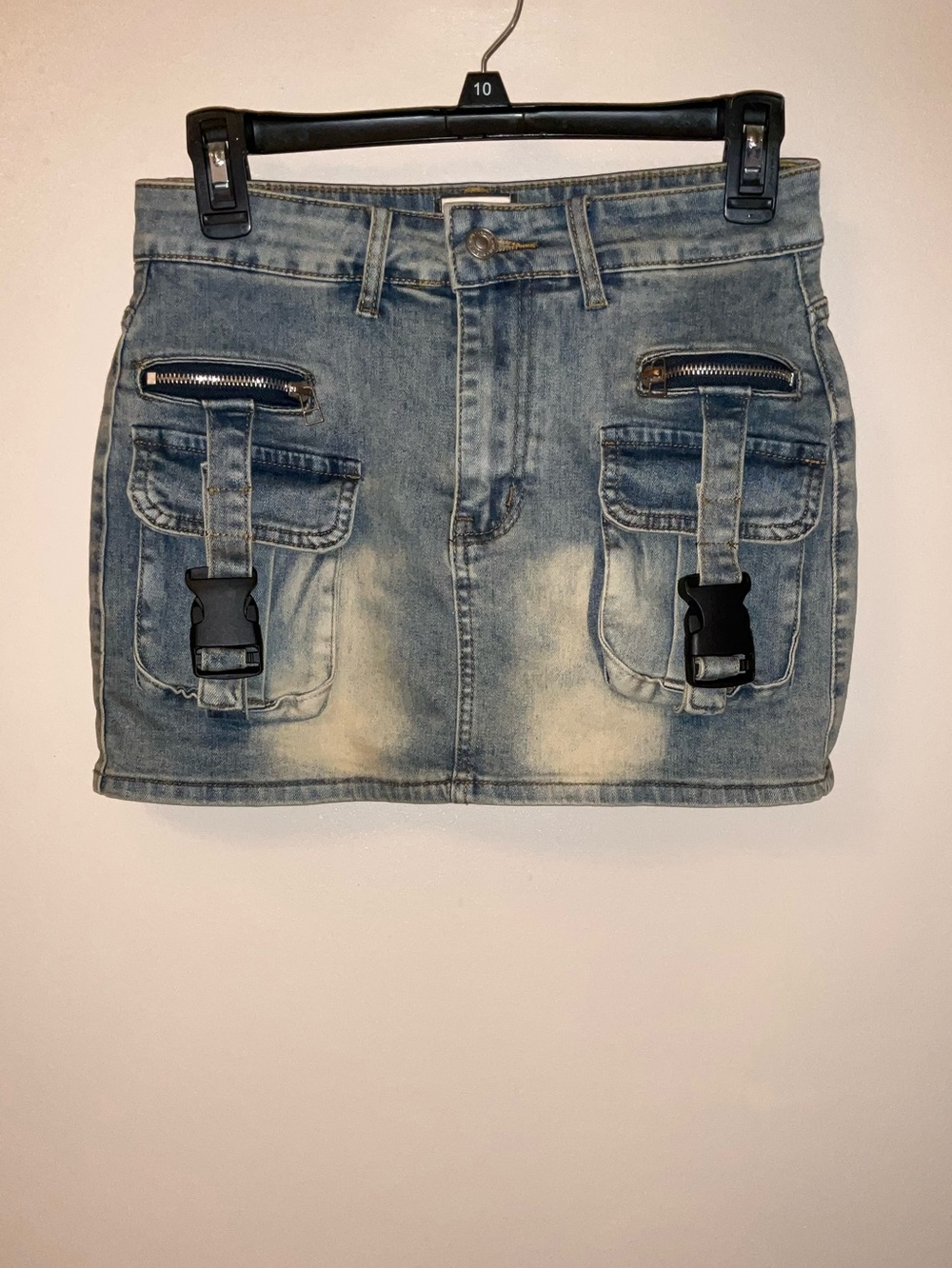 Denim Cargo Mini Skort